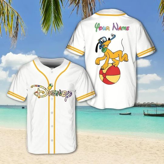 Discover Personalized Pluto Jersey Shirt, Love Pluto Shirt, Pluto Lover Tshirt, Baseball Fans Shirt Pluto Disney Baseball Jersey