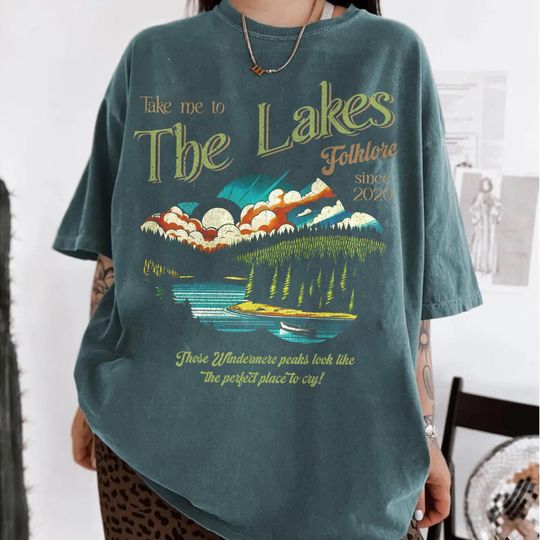 Discover The Lakes Shirt, Swift Graphic Tee, Vintage Retro Folklore, Era Music Lyrics, Gift For Fan