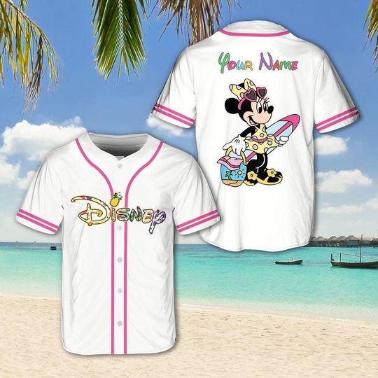 Discover Personalized Minnie Mouse Jersey Shirt, Minnie Mouse Shirt, Minnie Mouse Tshirt, Baseball Fans Shirt Disney Baseball Jersey