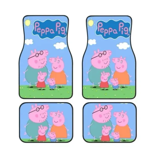 Discover Family Pig Carpet Car Floor Mat, Cute Family Pig Car Floor Mat Decor Gift