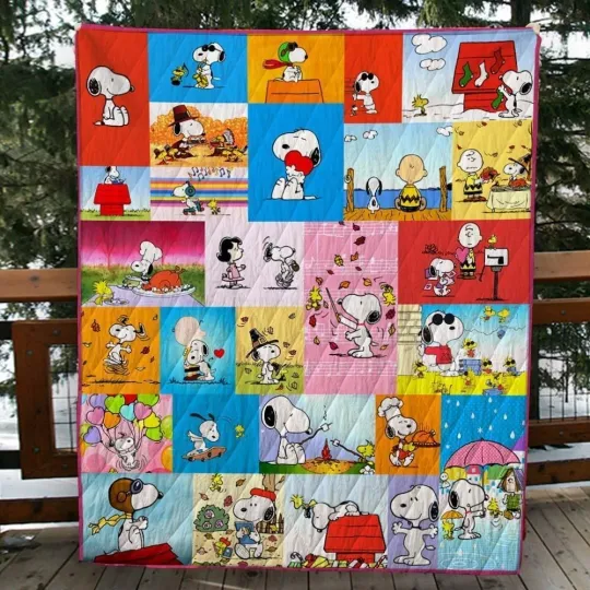 Discover Sn0oppy Kaleidoscope With Colorful 3D Quilt Blanket Fan Made All Season