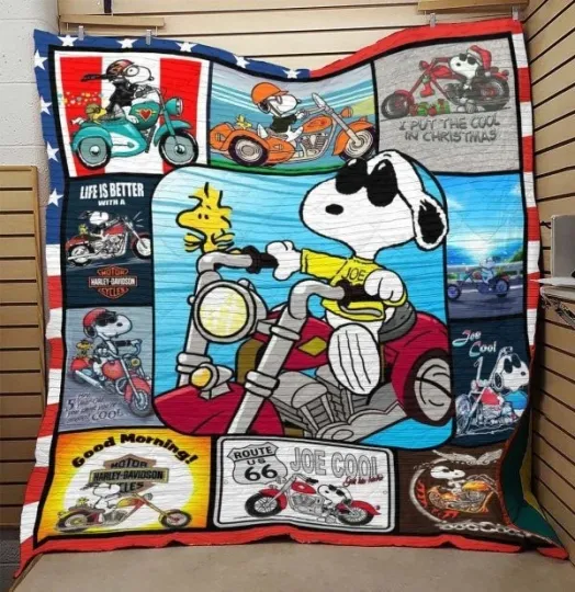 Discover Cartoon Character Joe Cool Sn0oppy Quilt Blanket Fan Made All Season 3D Blanket