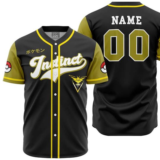 Discover Personalized Team Instinct PKM Baseball Jersey, anime Baseball Jersey, Gift For Her, PKM Jersey Shirt, Baseball Fans Shirt