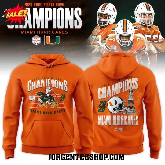 Miami Hurricane College Football Playoff 2025 Fiesta Bowl Champions 3D Hoodie
