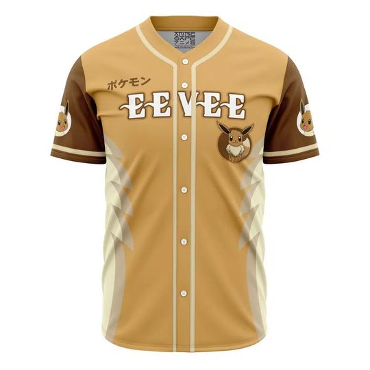 Eevee Eeveelution PKM Baseball Jersey, anime Baseball Jersey, Gift For Her, Eevee PKM Jersey Shirt, Baseball Fans Shirt