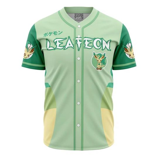 Discover Leafeon Eeveelution PKM Baseball Jersey, anime Baseball Jersey, Gift For Her, PKM Jersey Shirt, Baseball Fans Shirt
