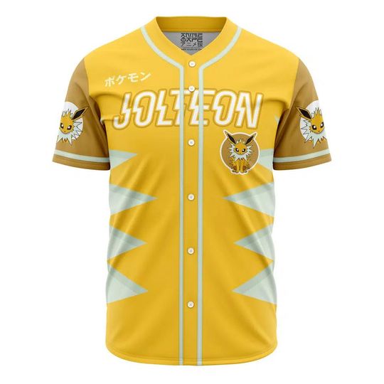 Discover Jolteon Eeveelution PKM Baseball Jersey, anime Baseball Jersey, Gift For Her, PKM Jersey Shirt, Baseball Fans Shirt