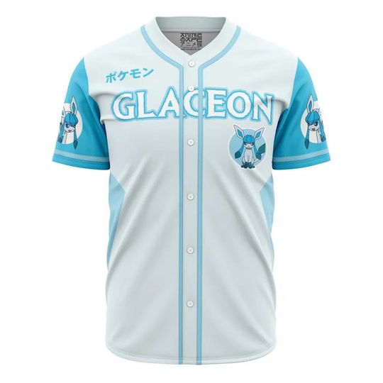 Discover Glaceon Eeveelution PKM Baseball Jersey, anime Baseball Jersey, Gift For Her, PKM Jersey Shirt, Baseball Fans Shirt