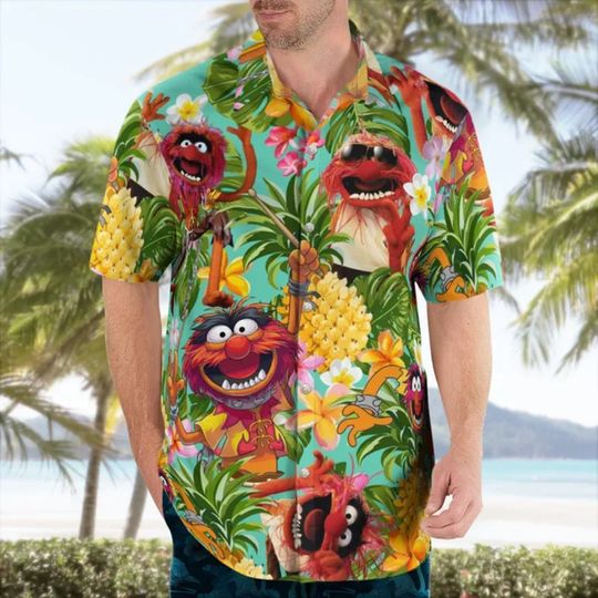 Discover Summer Hawaiian cartoon N-flower casual shirts are selling well. Men's 3d short-sleeved beach, super large and interesting cloth
