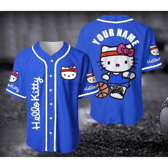 Discover Kitty Jersey Shirt,Custom Hello Kitty Baseball Jersey, Gift For Her, Hello Kitty Jersey Shirt, Hello Kitty Baseball Fans Shirt Disney Jersey