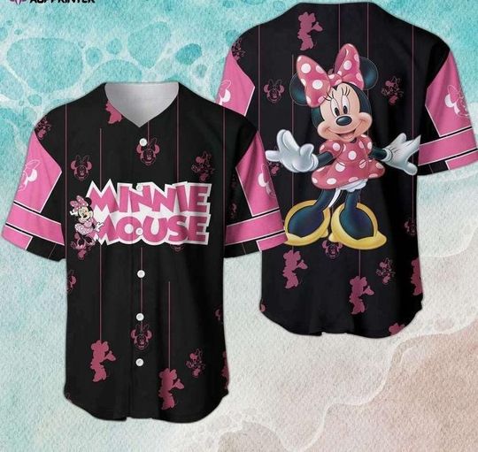Discover Personalized Minnie Mouse Jersey Shirt, Minnie Mouse Shirt, Minnie Mouse Tshirt, Baseball Fans Shirt Disney Baseball Jersey