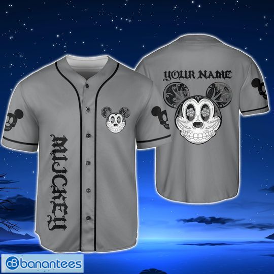 Discover Personalized Mickey Mouse Sugar Skull Jersey Shirt, Mickey Mouse Shirt, Mickey Mouse Tshirt, Baseball Fans Shirt Disney Baseball Jersey