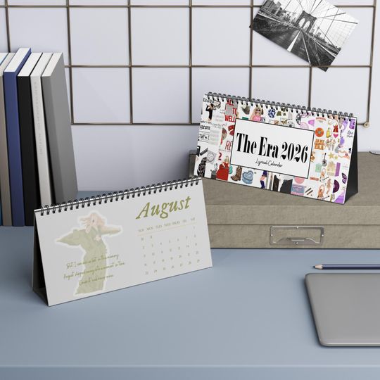 Discover 2026 Eras Desktop Calendar - Lyrical Swift Fan Gift