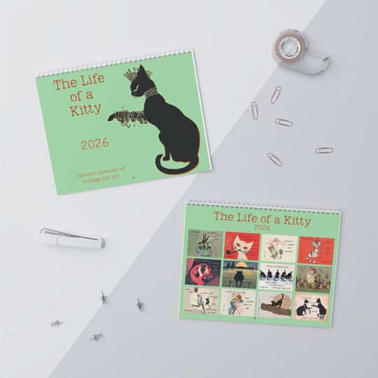Discover Swift Inspired Showgirl Cat 2026 Calendar | 2026 Vintage Cat Calendar | Taylor Album Themed Gift | Cat Lovers