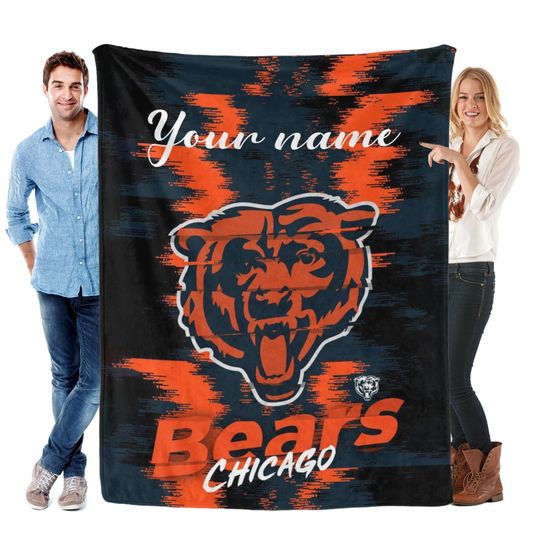 Discover Chicago Football Personalized Flannel Blankets, Football Gifts