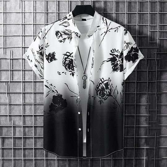 Discover Summer 3d graffiti print shirt Casual fashion business men Hawaiian shirt Women Holiday button shirt ropa de hombre