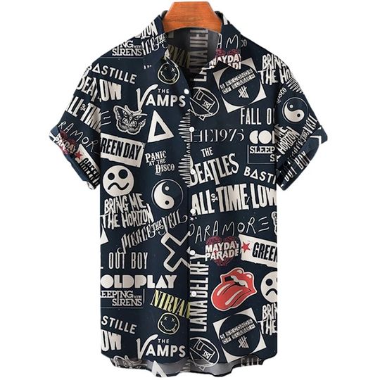 Discover "2025 Creative Panda Print Short-sleeved Shirt for men, street summer, Hawaiian beach retro harujuku arrives.