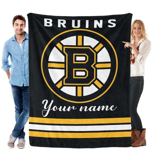 Discover Boston Hockey Personalized Flannel Blankets,Hockey Fan Gift