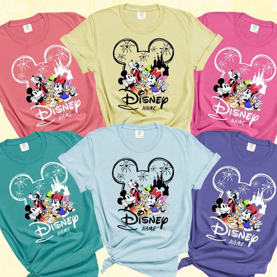 Discover Custom Name Disney Vacation 2026 Shirt, Disney Magical Castle Shirt, Custom Disney Comfort Color Shirts, Personalized Disney Trip 2026 Shirt