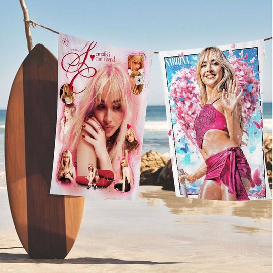 Discover Singer S-Sabrina Carpenter Beach Towel Colorful Bath Towels For Girl Microfiber Quick Dry Custom Sand Free Beach Yoga Spa