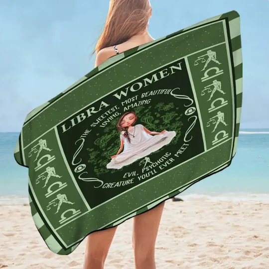 Discover BeddingOutle Comfortable Microfiber Beach Towel Super Soft Bath Towel Constellation Strong Water Absorbing High Quality for Girl