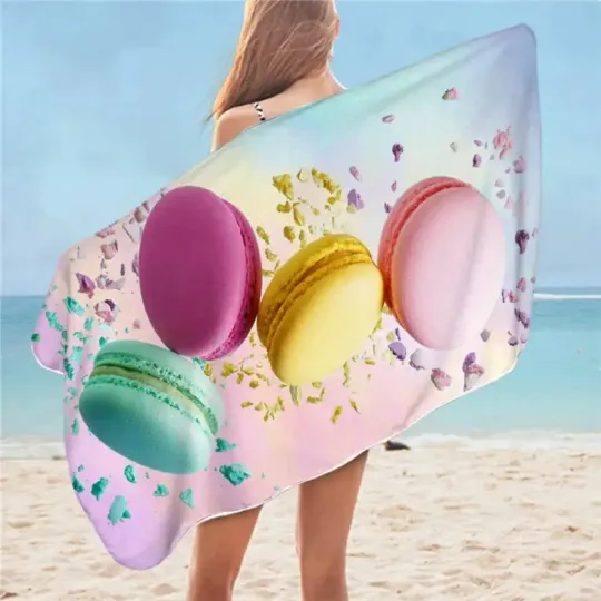 Discover BeddingOutlet Macaron Towel Bathroom for Girls Chocolate Beach Towel Sweet Dessert Microfiber Blanket Red Lips Colorful Toalla