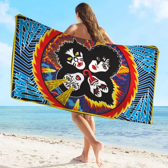 Discover Kiss Band Towel Microfiber Beach Towel Absorbent Quick dry Soft Yoga Swimming Resort Mountain Climbing Comfortable Beach Towel