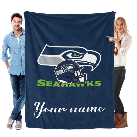 Seattle Football Personalized Flannel Blankets, Football Gifts