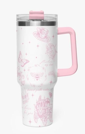Bridgerton Inspired Regency Style 40oz Tumbler with Handle Vacuum Thermal