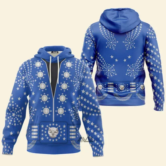 Discover Elvis Owl Blue Costume Cosplay 3D Hoodie for Men and Women