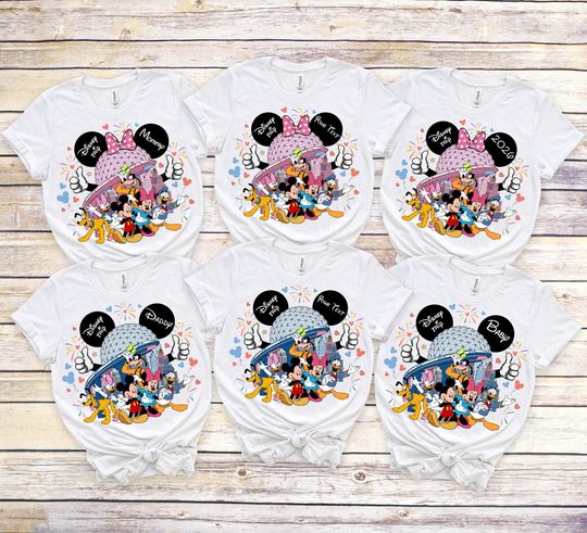 Disney Epcot  2026 Shirts,Custom Disney World Trip Family Shirt, Disneyland Matching Shirt,All Characters Disney Epcot Shirt