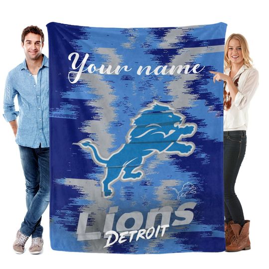 Discover Detroit Football Personalized Flannel Blankets, Football Gifts