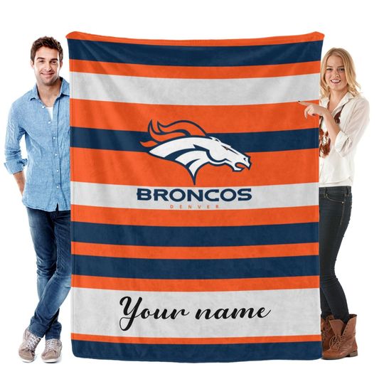 Discover Denver Football Personalized Flannel Blankets, Football Gifts