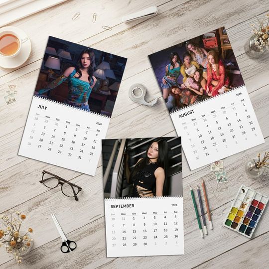 Discover KATSEYE Desk Calendar 2026, Daniela Lara Manon Megan Sophia Yoonchae Monthly Fan Calendar, Global Girl Group Gift