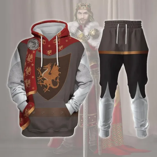 Discover British King Arthur Arthur Pendragon Costume Hoodie Joggers Set