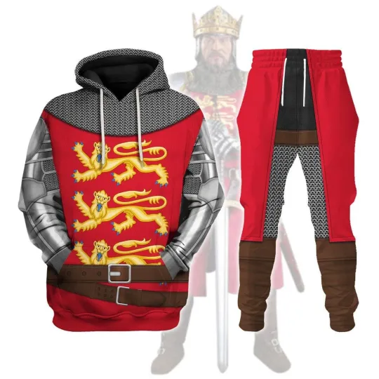 Discover Richard The Lionheart Knight A Royal Heraldry Costume Hoodie Joggers Set