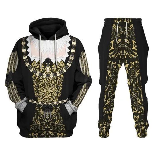 Discover Anne of Austria, Queen of France in Coronation Robes Costume Hoodie Joggers Set