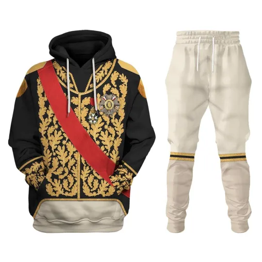 Discover Louis Philippe I of France in Coronation Robes Uniform Hoodie Joggers Set