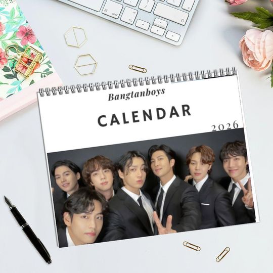 Discover Bangtan Idol Desk Calendar 2026, 7 Members Fan Calendar, Aesthetic Monthly Planner, Kpop Lover Gift, Home Office Decor