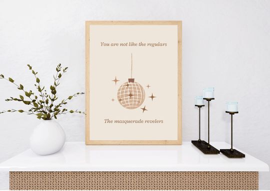 Mirrorball Swift Lyrics Poster | Groovy Beige Wall Decor | Disco Ball Themed Wall Art | TS Midnights Quote | Vertical Premium Matte Poster