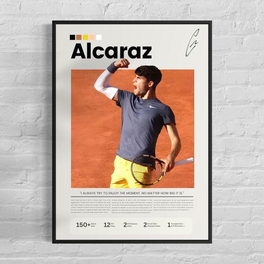 Discover Carlos Alcaraz Wall Art - Tennis Poster - Vertical Matte Poster - Sports Wall Decor