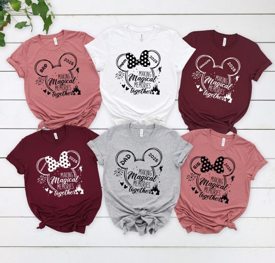 Discover Custom Disney Making Magical Memories Together Shirt, Personalized Family Trip Shirt, Disney Family Trip Shirt, Disney Trip 2026 Shirt