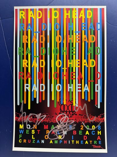 Discover Radiohead In Rainbows Tour Signed Concert Poster Vertical Premium Matte
