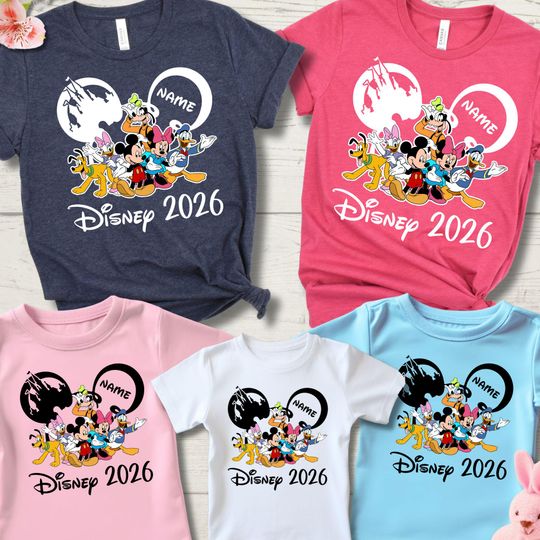 Discover Custom Disney Vacation Shirts, Disneyworld 2026 Shirt, Custom Disney Trip Shirts, Disney Mickey & Friends Family Shirt, Disney Castle Tee