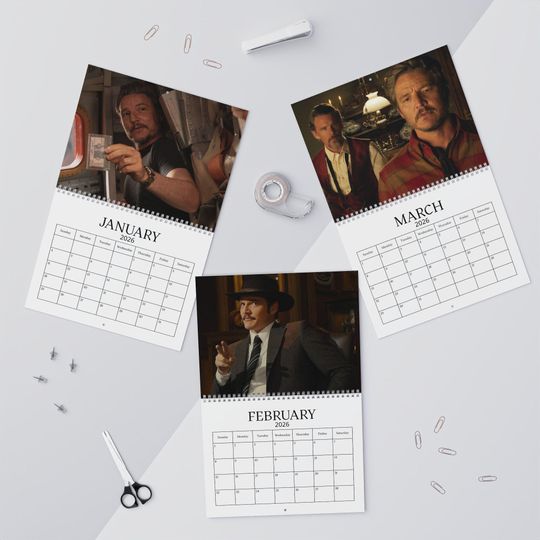 Pedro Pascal 2026 Calendar, Movie Planner, Gift for Fans, movie actor Calendar, Decor, Organizer, celebrity 2026 calendar