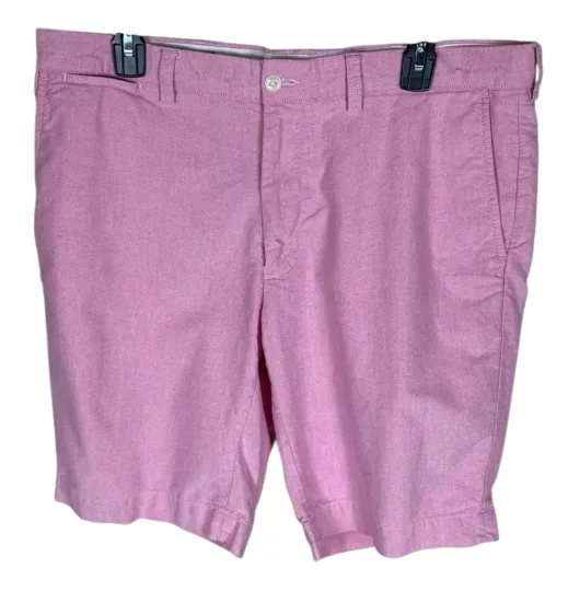 Discover Men's Polo Ralph Lauren Pink Cotton Flat Front Chino Shorts Size 35 Preppy