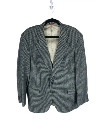 Discover Men's Jos. A. Bank Camel Hair Black White Houndstooth 2-Button Blazer Jacket