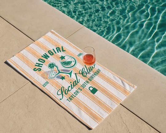 Discover Personalized Showgirl Beach Towel: 30th Birthday Gift