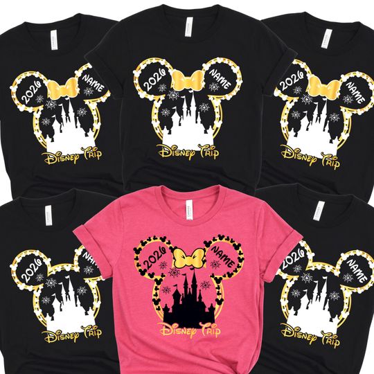Discover Custom Name Disney Family Vacation 2026 Shirt, Comfort Color Disney Trip Shirt, Disney Crew 2026 Shirts, Custom Disney Group Matching Tshirt