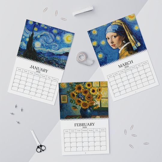Discover Van Gogh 2026 Calendar | Art Calendar 2026 | Impressionist Painting Calendar | Gift for Art Lovers | Museum Style Decor